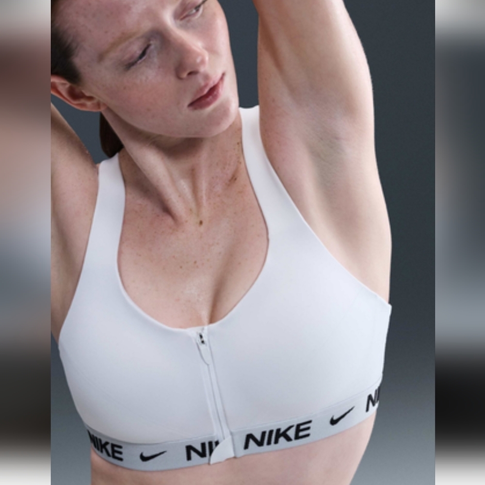 NIKE INDY HIGH-SUPPORT DRI-FIT ZIP FRONT PADDED SPORTS BRA /SZ: SMALL, MEDIUM - Picture 6 of 10